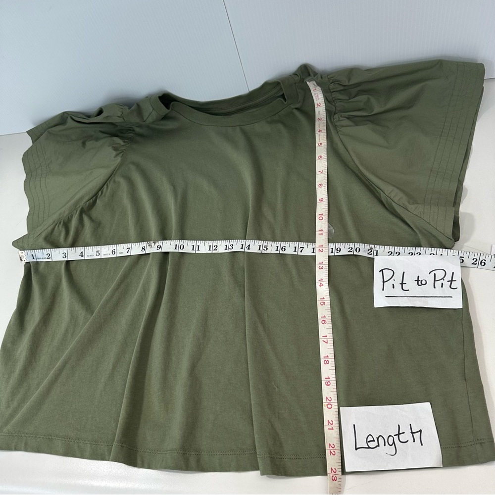 OLD NAVY Top Sz 2X Tuck Flutter Short Sleeve NWT boxy boho Green - Picture 5 of 8